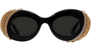 Paula's Ibiza Black Oval Sunglasses