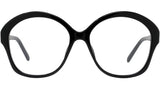 Curvy Black Round Eyeglasses