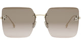 Fendi First Shiny Endura Gold Square Sunglasses