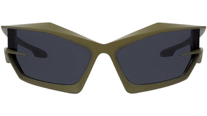 Giv Cut Green Geometric Sunglasses