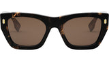 Fendi Roma Havana Rectangular Sunglasses