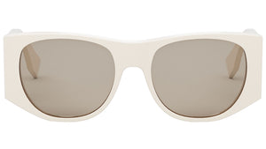 Baguette White Oval Sunglasses