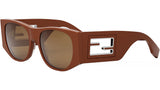 Baguette Brown Oval Sunglasses