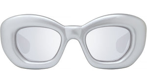 Inflated Silver Cat Eye Sunglasses