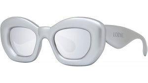 Inflated Silver Cat Eye Sunglasses