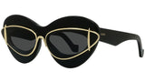 Signature Solid Black Cat Eye Sunglasses