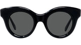 Curvy Black Round Sunglasses