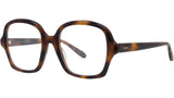 Slim Havana Geometric Eyeglasses