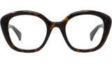 1970 Havana Geometric Eyeglasses