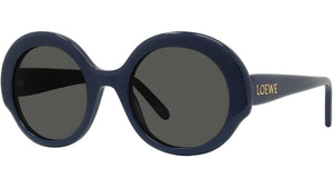 Thin Blue Round Sunglasses