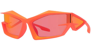 Giv Cut Orange Geometric Sunglasses