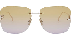 Fendi First Crystal Rose Gold Geometric Sunglasses