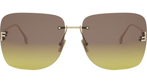 Fendi First Crystal Endura Gold Geometric Sunglasses