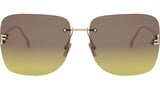 Fendi First Crystal Endura Gold Geometric Sunglasses