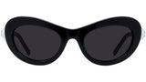 Pearl Black Oval Sunglasses