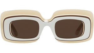 Paula's Ibiza White Rectangular Sunglasses