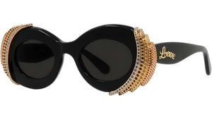 Paula's Ibiza Black Oval Sunglasses