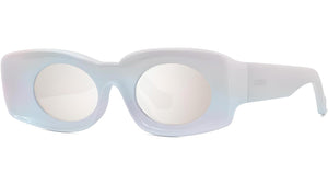 Signature Holographic White Oval Sunglasses