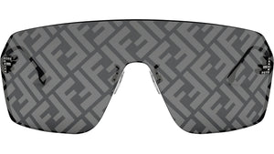 Fendi First Crystal Black Rectangular Sunglasses