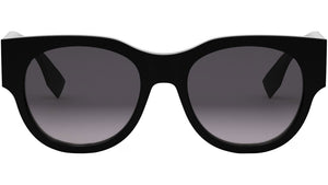 Baguette Black Round Sunglasses