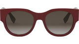 Baguette Red Round Sunglasses