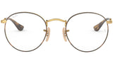 Round Metal Optics RB3447V gold on top havana