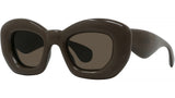 Inflated Brown Cat Eye Sunglasses