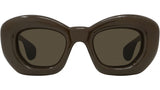 Inflated Brown Cat Eye Sunglasses