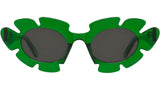 Curvy Green Geometric Sunglasses