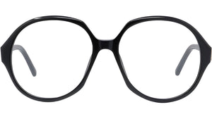 Curvy Black Round Eyeglasses